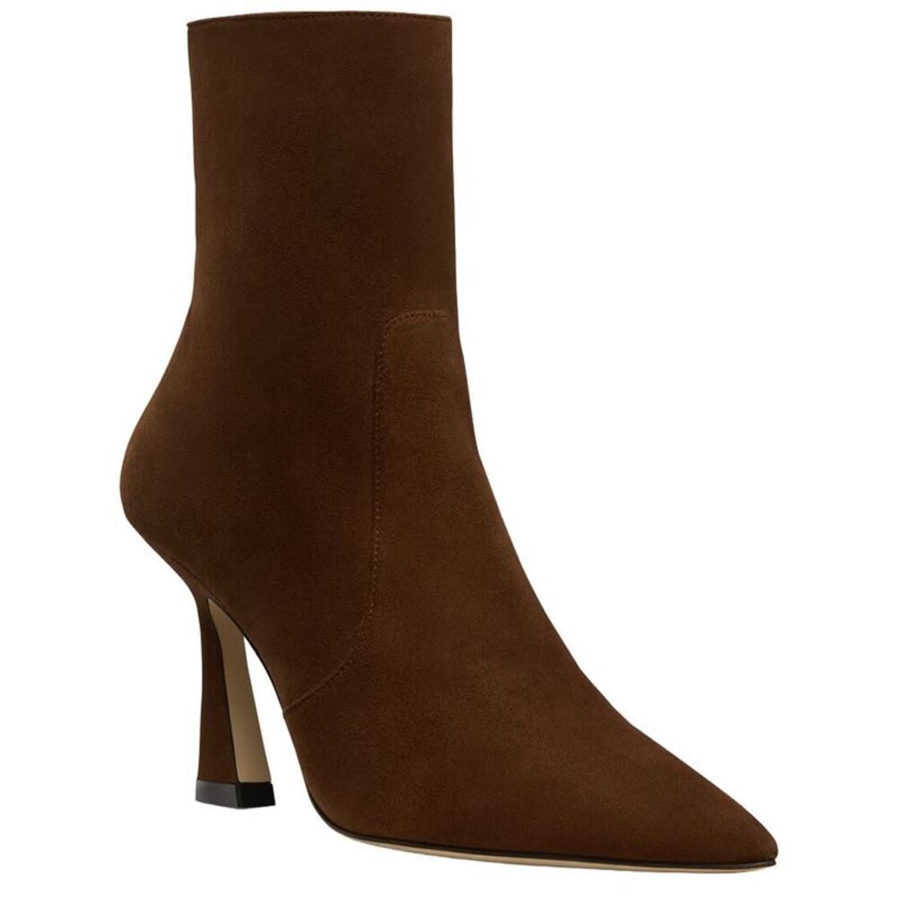 Stuart Weitzman Vinnie Zip Suede Bootie 85, Brown